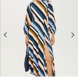 Striped Multicolor Long Sleeve Dress, 4